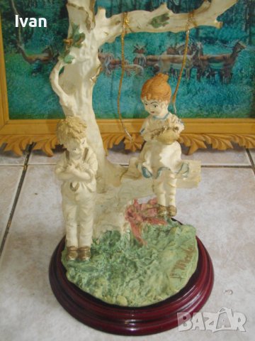 Capodimonte-31см Винтидж Порцелан Статуетка/Фигура,Подпис от Бруно Мерли-Bruno Merli-1983 Florence, снимка 14 - Статуетки - 39964138