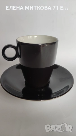 *Anna Burg* Германия два двойни сета-за кафе и за чай- в черно и бяло, снимка 7 - Чаши - 53181079