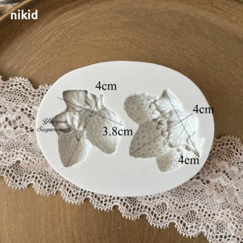 Дълбоки ягоди ягода силиконов молд форма за украса торта с фондан шоколад, снимка 2 - Форми - 22432423