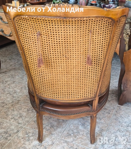 Кресло Луи с естествена кожа, снимка 4 - Дивани и мека мебел - 53381601