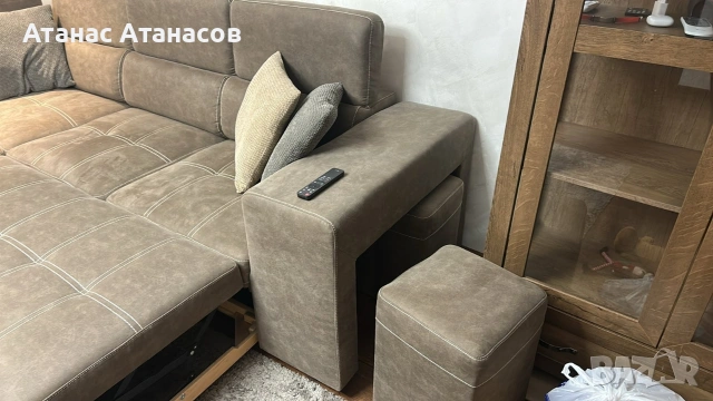 СПЕШНО! Ъглов разтегателен диван с функция сън – Плевен, снимка 5 - Дивани и мека мебел - 53257092