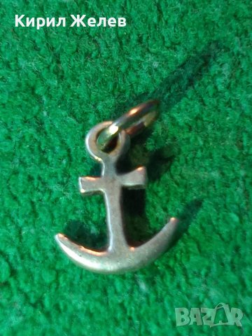 СТАРА СРЕБЪРНА или ПОСРЕБРЕНА КОТВИЧКА ФИГУРАЛЕН МЕДАЛЬОН МОРСКА ТЕМАТИКА СТОМАНЕНА ХАЛКИЧКА 25793