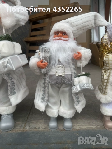 Декоративен Дядо Коледа в сиво – уют, топлина и празничен дух у дома (50 / 70 / 90 см)