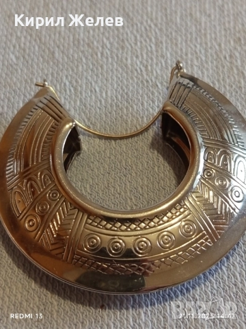 ГОЛЕМИ ОБЕЦИ в РЕТРО КРЕОЛСКИ СТИЛ със СРЕБРИСТО ПОКРИТИЕ и АЦТЕЦКИ ДИЗАЙН 12171, снимка 5 - Обеци - 52493243