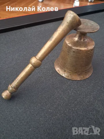 Месингово хаванче среден размер с чукало, снимка 4 - Декорация за дома - 48133693