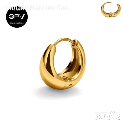 GPV Халки от медицинска стомана 316L – сребърни и златни, снимка 7 - Обеци - 52316018
