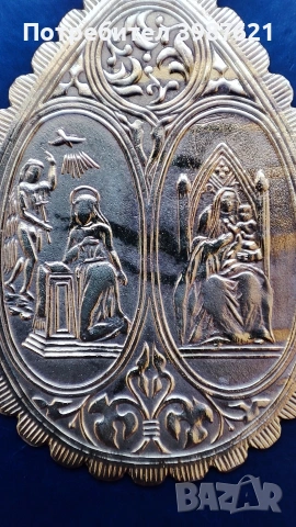 Старинен, рядък златен медальон "кръщенка". Автентичен, с нумизматична стойност., снимка 1