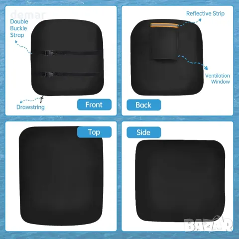 600D Оксфорд Водоустойчиво покривало за извънбордов двигател на лодка, до 25-50HP (черно), снимка 7 - Аксесоари и консумативи - 48864003