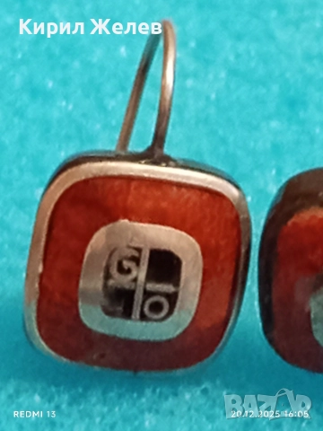 АВТОРСКИ СРЕБЪРНИ ОБЕЦИ с ЧЕРВЕН КОРАЛ СТИЛ и ЕЛЕГАНТНОСТ 43518, снимка 5 - Обеци - 52858204