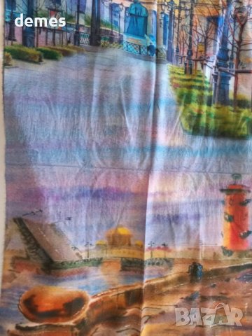 Фин двулицев шал с принт кашмир и вълна от Сант Петербург,Русия, снимка 5 - Шалове - 42209159