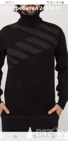 Emporio Armani EA7 Wool Knit POLO Mens Size 50 / L  ОРИГИНАЛ! Мъжки Вълнен Поло Пуловер!, снимка 2 - Пуловери - 49067379