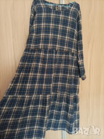 Макси памучна рокля каре bpc, снимка 3 - Рокли - 49684302