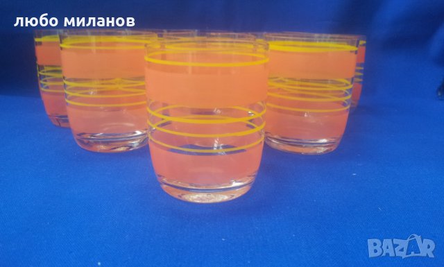 Ретро ракиени чашки, оранжав и жълт мат кантове 13 бр, снимка 4 - Други ценни предмети - 34501012