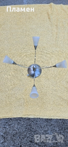 Полилей - хром с четири крушки, снимка 4 - Лампи за таван - 51963043