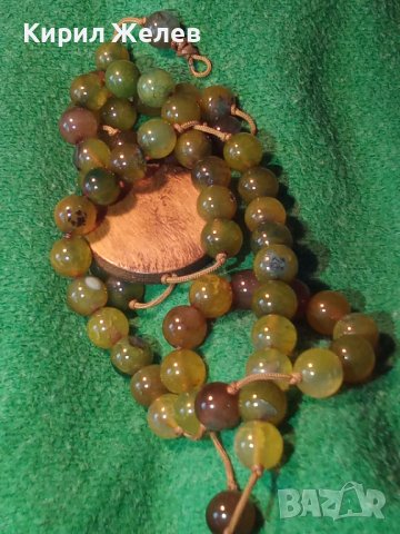 ШАРМАНТНА СКЪПОЦЕННА ХЕНД МЕЙД АРТ ОГЪРЛИЦА ЗЕЛЕН МРАМОРЕН НЕФРИТ и САНДАЛОВО ДЪРВО 26059, снимка 17 - Колиета, медальони, синджири - 40684831