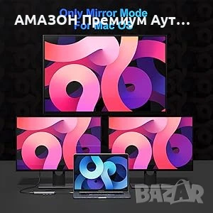 MOKiN 12в1 USB-C докинг станция за два монитора/100W PD/троен USB C хъб с 2 HDMI/DisplayPort/Gigabit, снимка 10 - Кабели и адаптери - 50737159