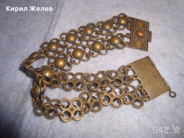 19 ВЕК ВЪЗРОЖДЕНСКА БРОНЗОВА ЕТНОГРАФСКА ГРИВНА РЪЧНА МАЙСТОРСКА СТАРА ИЗРАБОТКА НАКИТ УНИКАТ 27123, снимка 11 - Антикварни и старинни предмети - 36060617