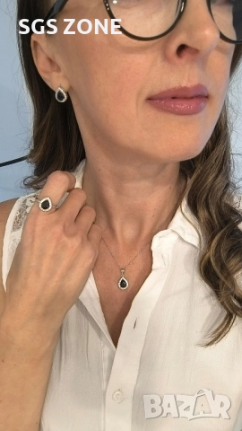 сребърни обеци с рубини и син сапфири, желт сапфири , снимка 5 - Обеци - 51759004