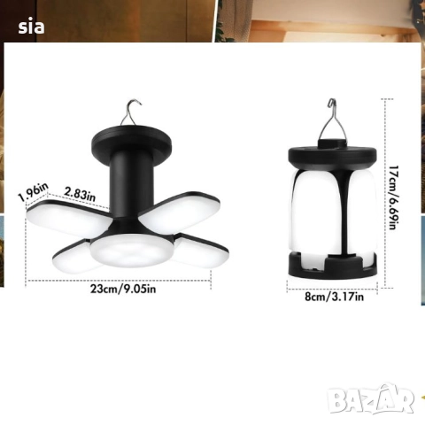 Лампа за Къмпинг, Сгъваем прожектор, 150W, снимка 3 - Къмпинг осветление - 33963918