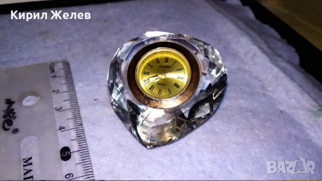 КРАСИВ КВАРЦОВ НАСТОЛЕН МИНИ ЧАСОВНИК СЪРЦЕВИДЕН ФАСЕТИРАН КРИСТАЛ 26298, снимка 5 - Декорация за дома - 38893510