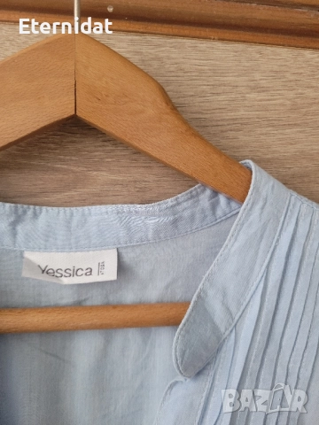 Памучна синя блузка туника YESSICA , снимка 2 - Туники - 51482736