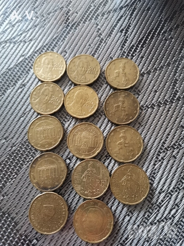 20 евроцента от 7 различни държави 