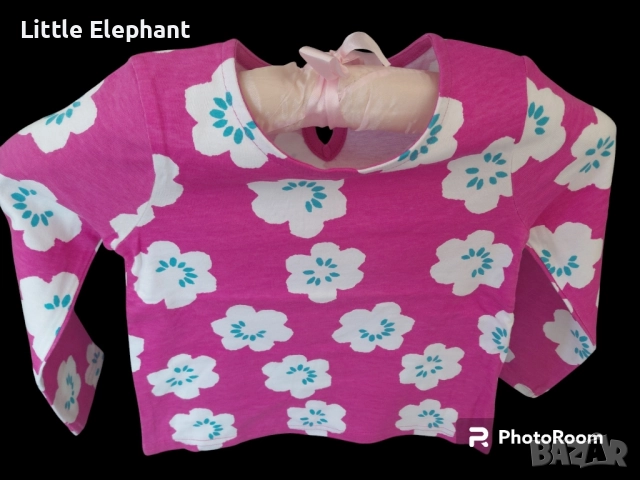 Блузка с дълъг ръкав за 3-4 год мом големи бели цветя,колекция"Flowers",Англия/нова 