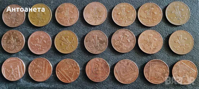 5, 2, 1 пенса Великобритания, 64 различни, снимка 3 - Нумизматика и бонистика - 44351637