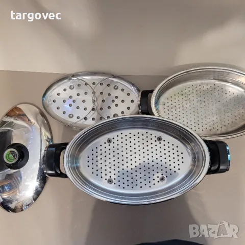 разкошна овална триетажна тенджера, снимка 4 - Съдове за готвене - 47403441