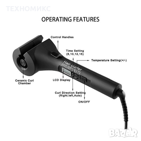 Високотехнологична керамична преса за къдрене на коса с LED дисплей

, снимка 2 - Преси за коса - 44582706