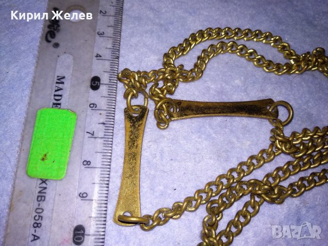 СТАРА МЕДНА с ПОЗЛАТА РЕТРО ВЕРИЖКА КЮСТЕК СИНДЖИР ЛАНЕЦ РЪЧНА ИЗРАБОТКА 17290, снимка 5 - Антикварни и старинни предмети - 41761540