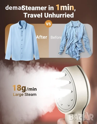 Ютия за дрехи с пара Jack & Rose, 3 в 1, двойно напрежение 110-240V, снимка 4 - Ютии - 50592628