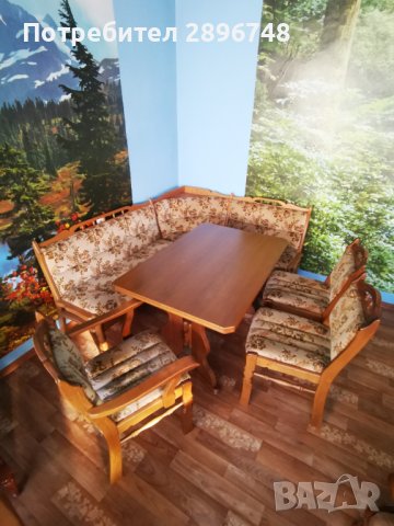 Кухненски ъгъл с маса от масивно дърво , снимка 2 - Маси - 44168448