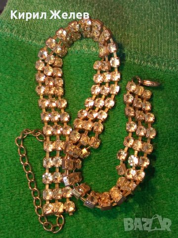 НЕЖНО ПОСРЕБРЕНО КРИСТАЛНО РЕТРО АРТ КОЛИЕ ТИП ЧОКЪР 38605, снимка 5 - Колиета, медальони, синджири - 41682635