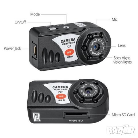 Q5 Mini DV–мини видео и аудио рекордер с нощно виждане и детектор за движение, снимка 4 - IP камери - 34096517
