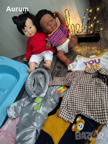 Кукли(Miniland&Les pluminis)+дрешки и ваничка