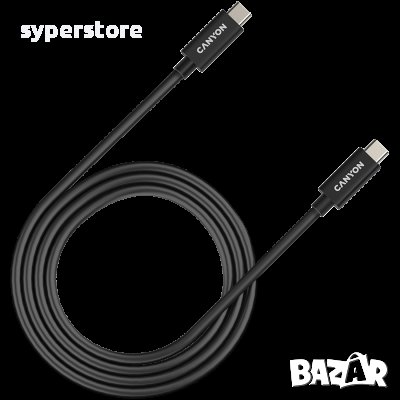 Зареждащ кабел CANYON UC-44, USB TYPE-C to TYPE-C, 1М, Черен SS30250, снимка 1 - USB кабели - 40064137