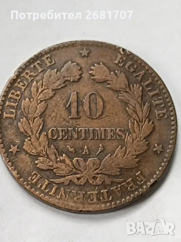 монета 10 сантима Франция 1897