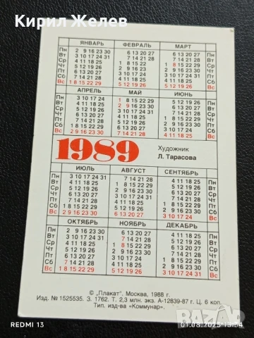 Старо календарче 89г. Москва рядко за КОЛЕКЦИЯ ДЕКОРАЦИЯ 35332, снимка 6 - Колекции - 51215944