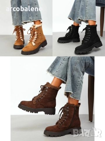 Дамски боти с връзки, 3цвята 