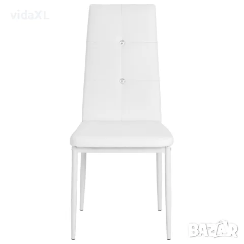 vidaXL Трапезни столове, 4 бр, бели, изкуствена кожа, снимка 2 - Столове - 56146423