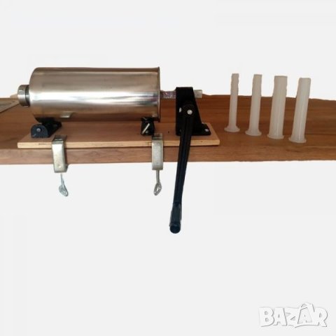 Хоризонтална пълначка за месо 4л с дървен плот, снимка 4 - Месомелачки - 42254172