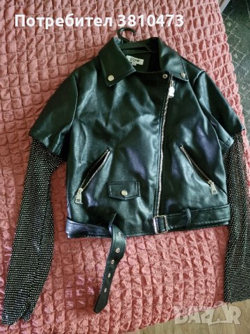 продавам ново кожено яке с интересни ръкави , снимка 2 - Якета - 42627424