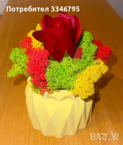 Кашпа декорирана със скандинавски мъх. , снимка 4 - Декорация за дома - 49148957