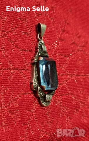 Винтидж немска сребърна висулка 800 проба , снимка 3 - Колиета, медальони, синджири - 52515492