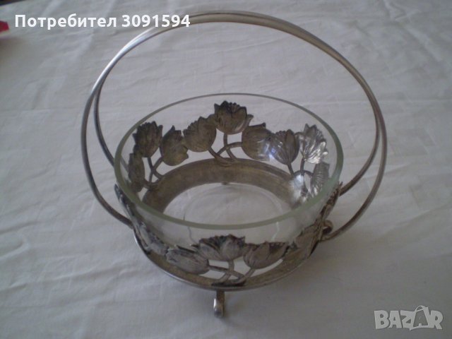 Apt Деко посребрена кошница - фруктиера 