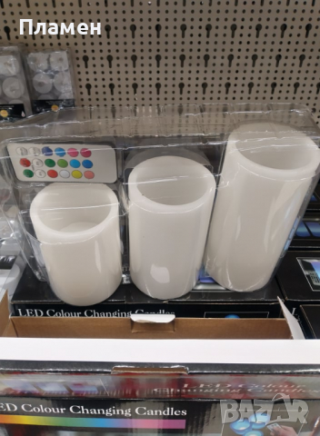 3 бр. LED свещи с променящ се цвят и дистанционно 15х7 см 12,5х7 см 10х7 см, снимка 5 - Декорация за дома - 36130380