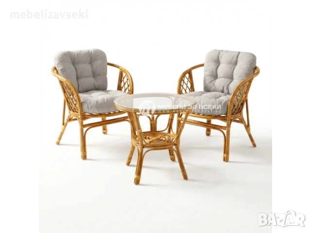 Нов! Ратанов комплект Астор, снимка 3 - Градински мебели, декорация  - 53807144