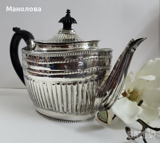 Посребрен чайник във Викториански стил Queen Anne., снимка 4 - Антикварни и старинни предмети - 40892533