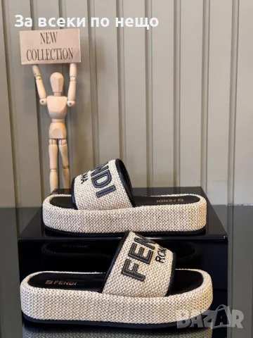 Fendi Дамски Чехли На Платформа Фенди Код E282, снимка 7 - Чехли - 50415547